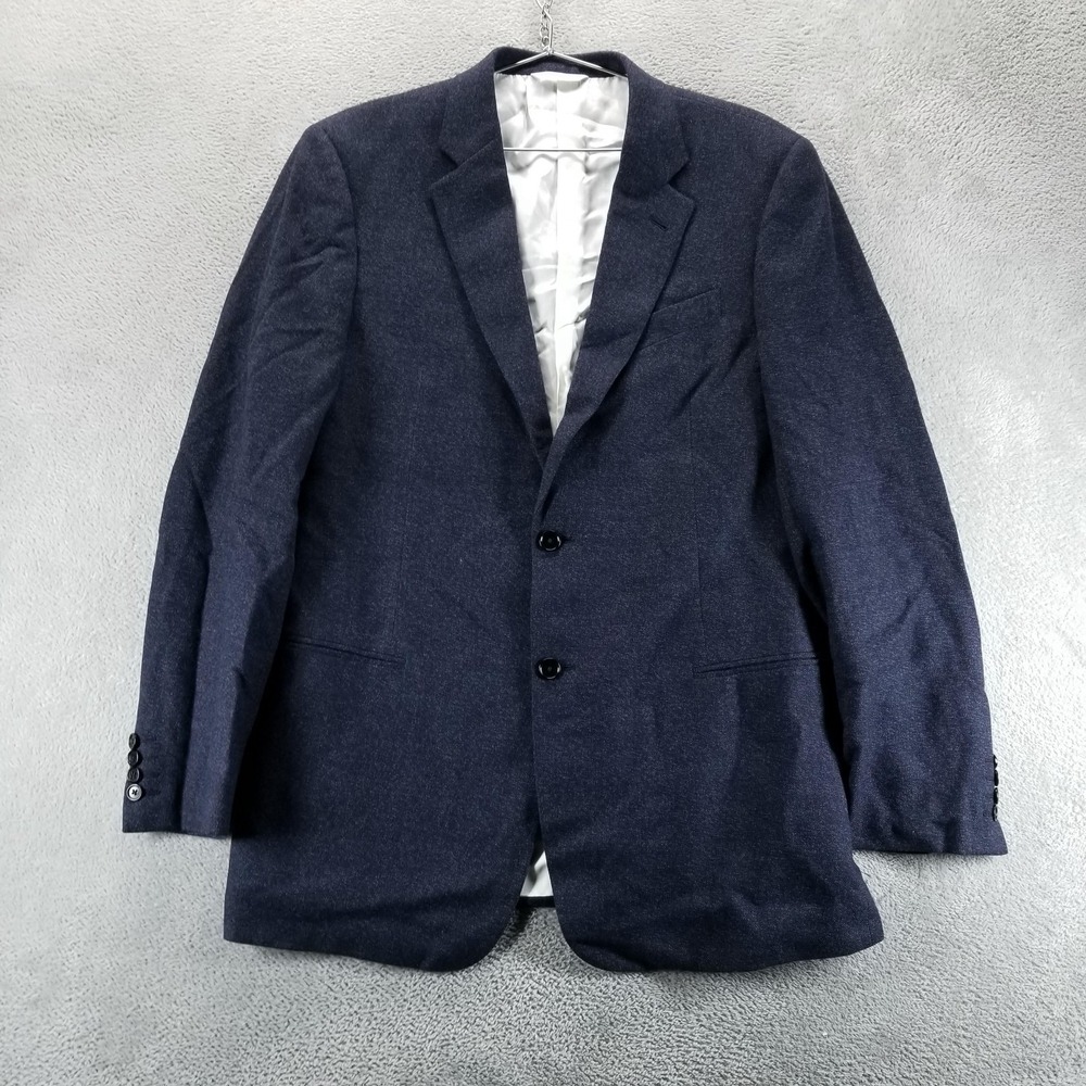 Armani Collezioni Blazer Mens 42L Blue Wool Sport Coat Jacket Office Career